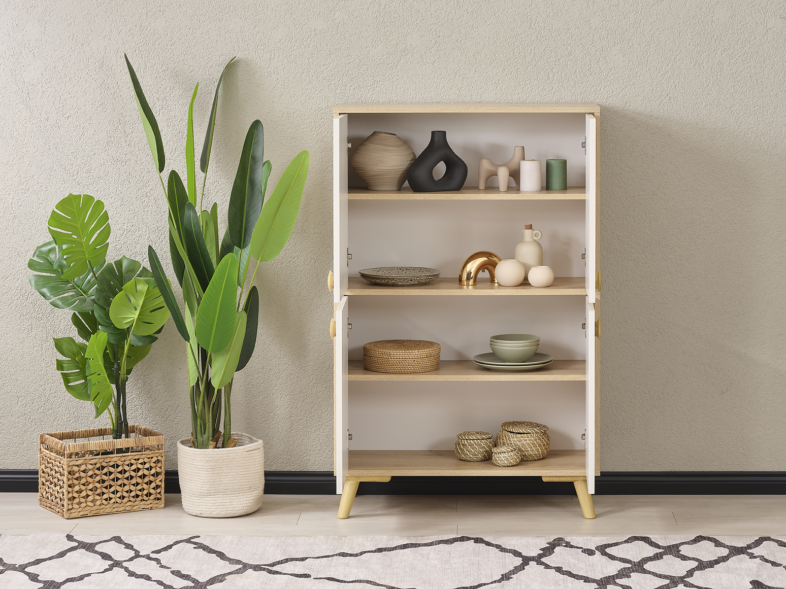 PUZZLE 132CM LIK GENIS ÇOK AMAÇLI DOLAP