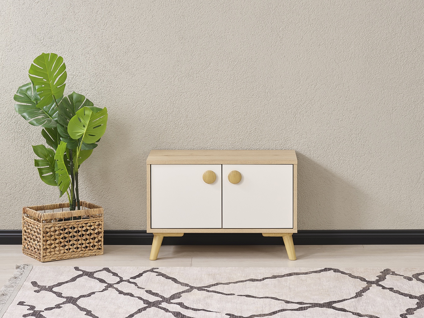 PUZZLE 50CM LIK 2 KAPAKLI ÇOK AMAÇLI DOLAP